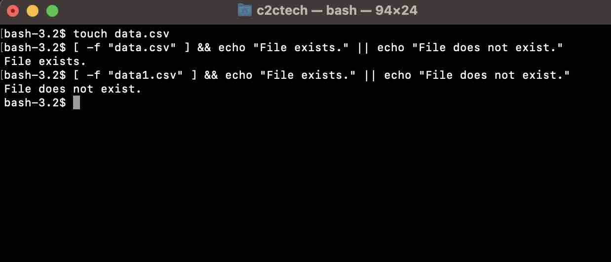 Bash - Check if file exists or not